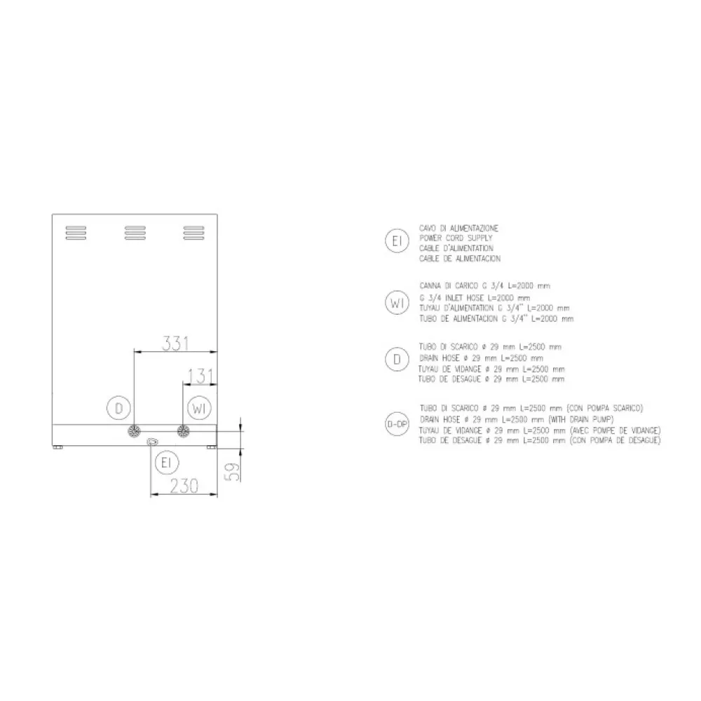 Lave-vaisselle, 500x500mm, FK 50 E (FK50E)