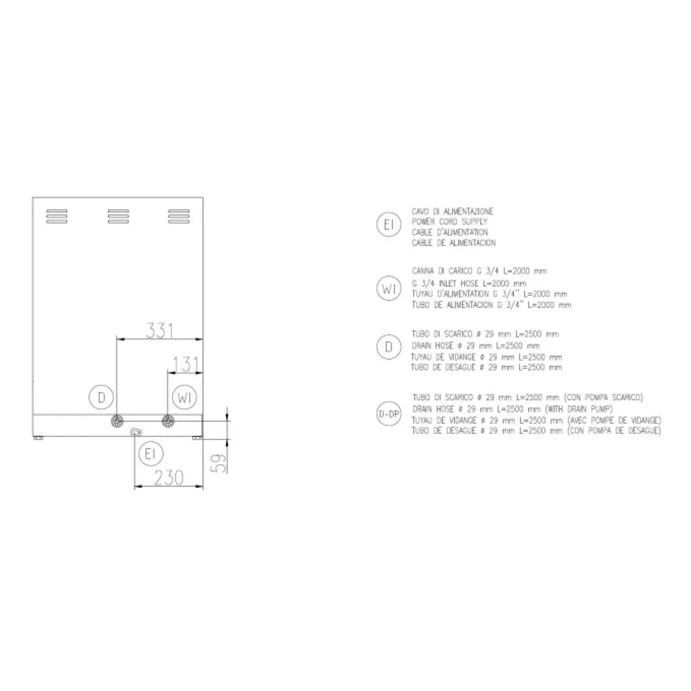 Lave-vaisselle, 500x500mm, FK 50 M (FK50M)