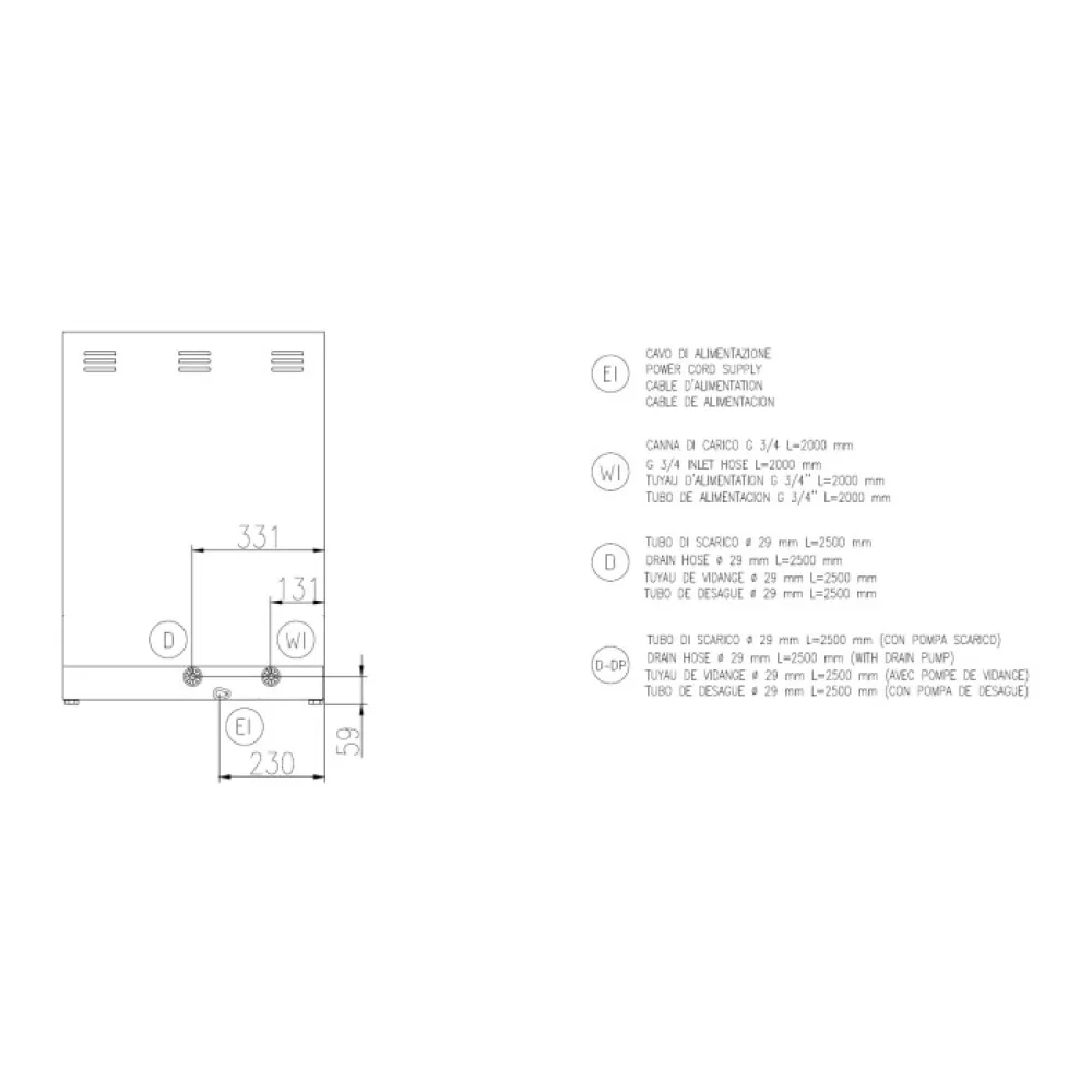 Lave-vaisselle, 500x500mm, FK 50 (FK50)