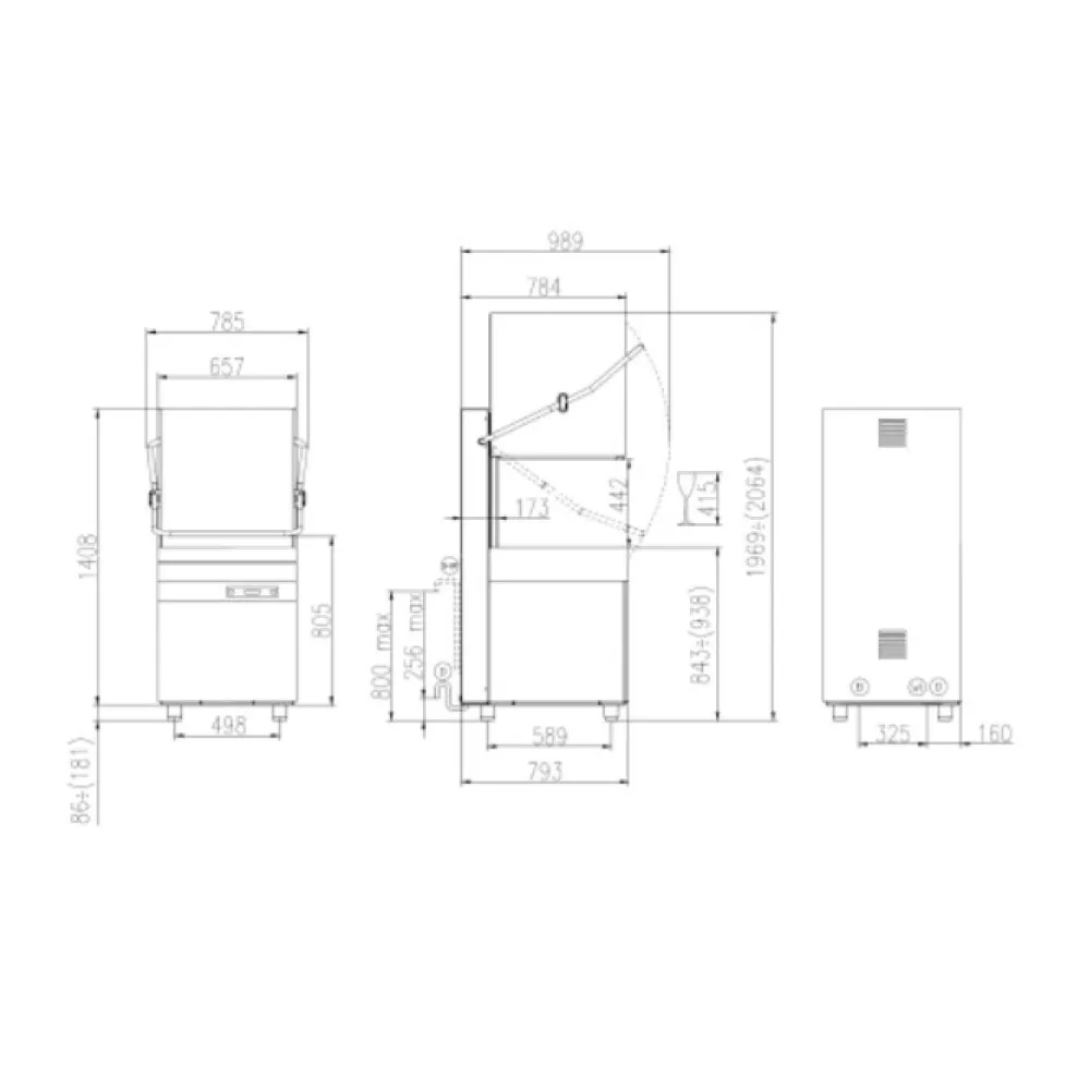 Lave-vaisselle à dôme, 500x600mm, HK 60 E (HK60E)