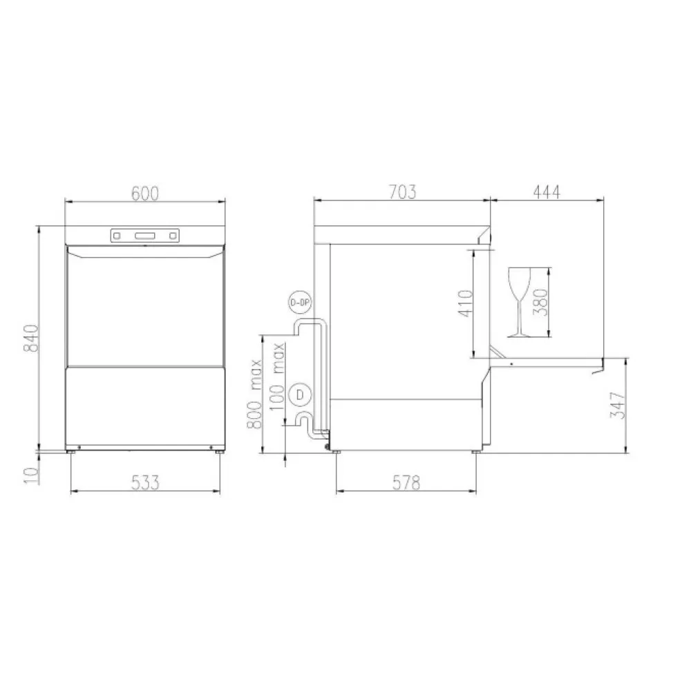 Lave-vaisselle, 500x600mm, SK 60E PRS SD (SK60EPRSSD)
