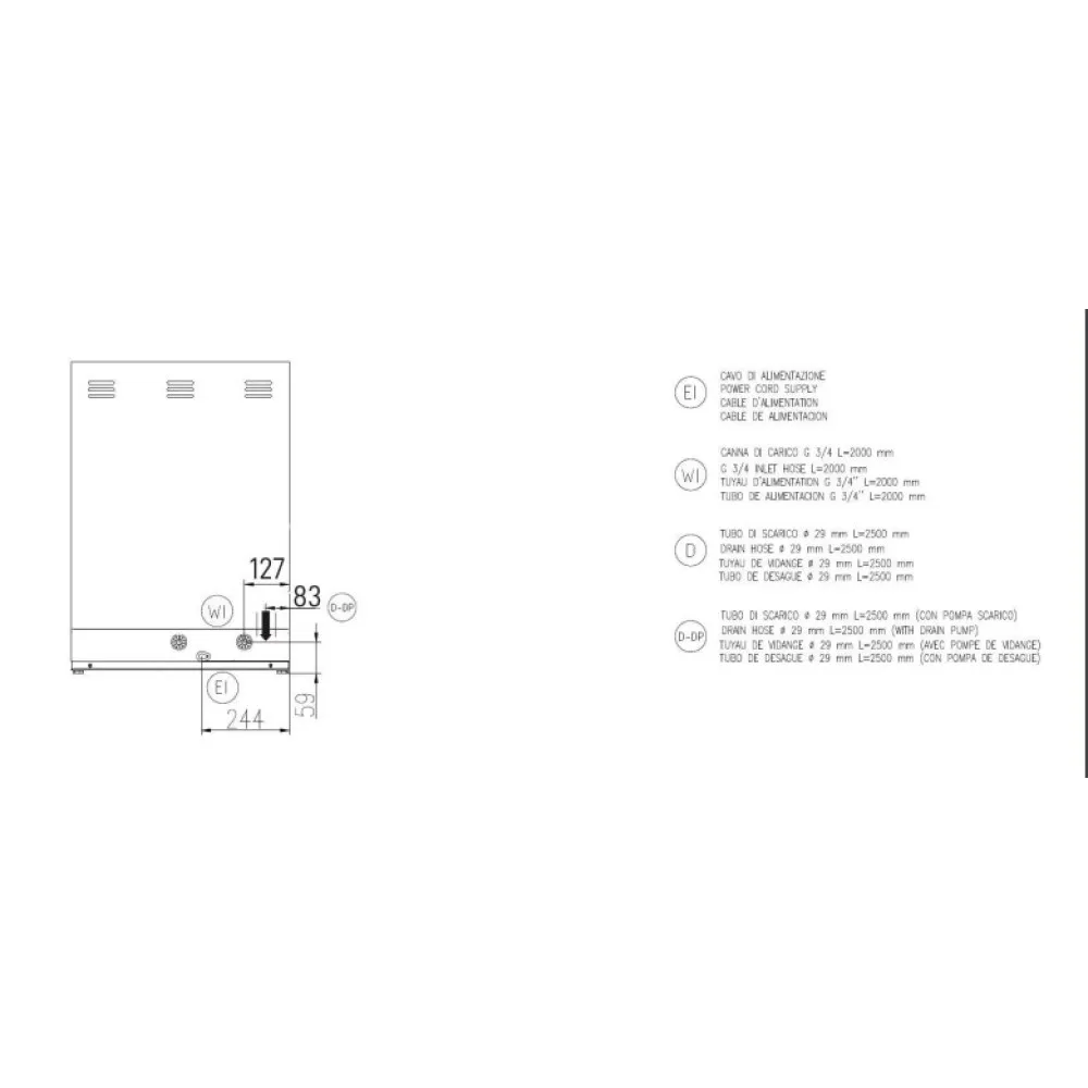 Lave-vaisselle, 500x600mm, SK 60E PRS SD (SK60EPRSSD)
