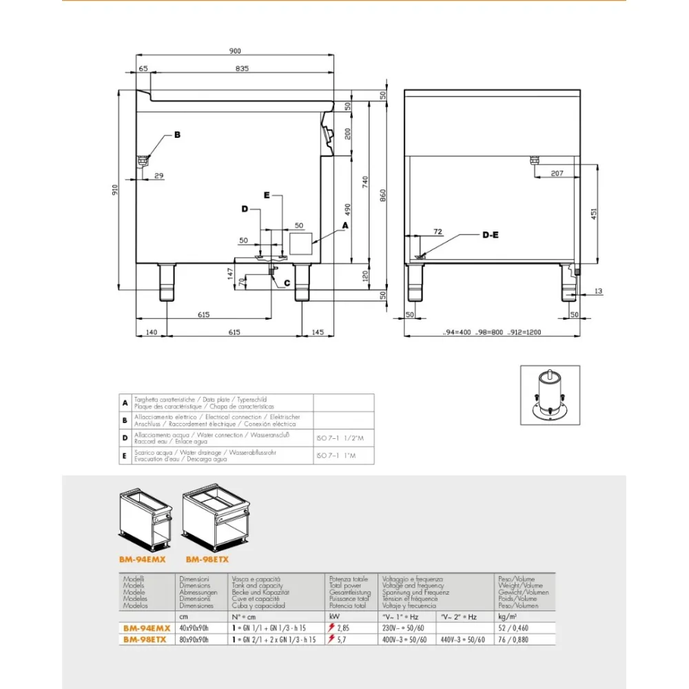 Marmite électrique monophasée BM-94EMX (09050410X)