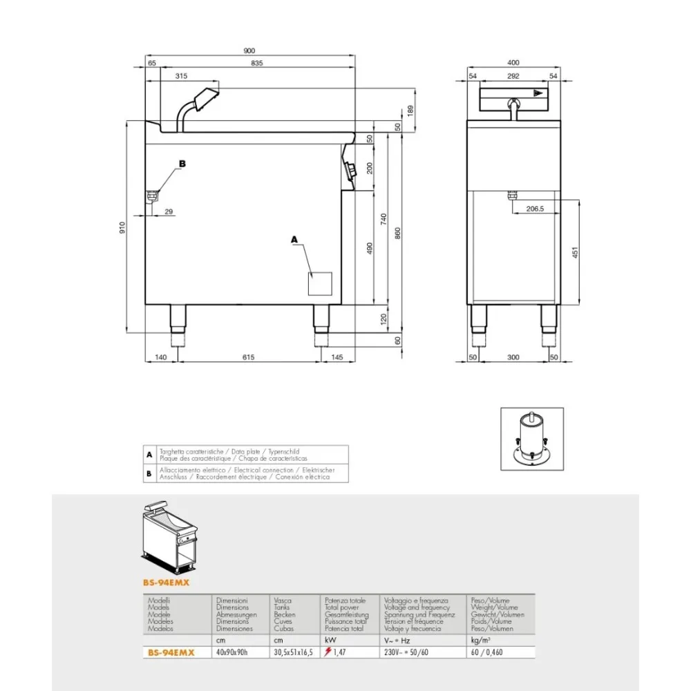 Poêle électrique monophasé BS-94EMX (09040410X)