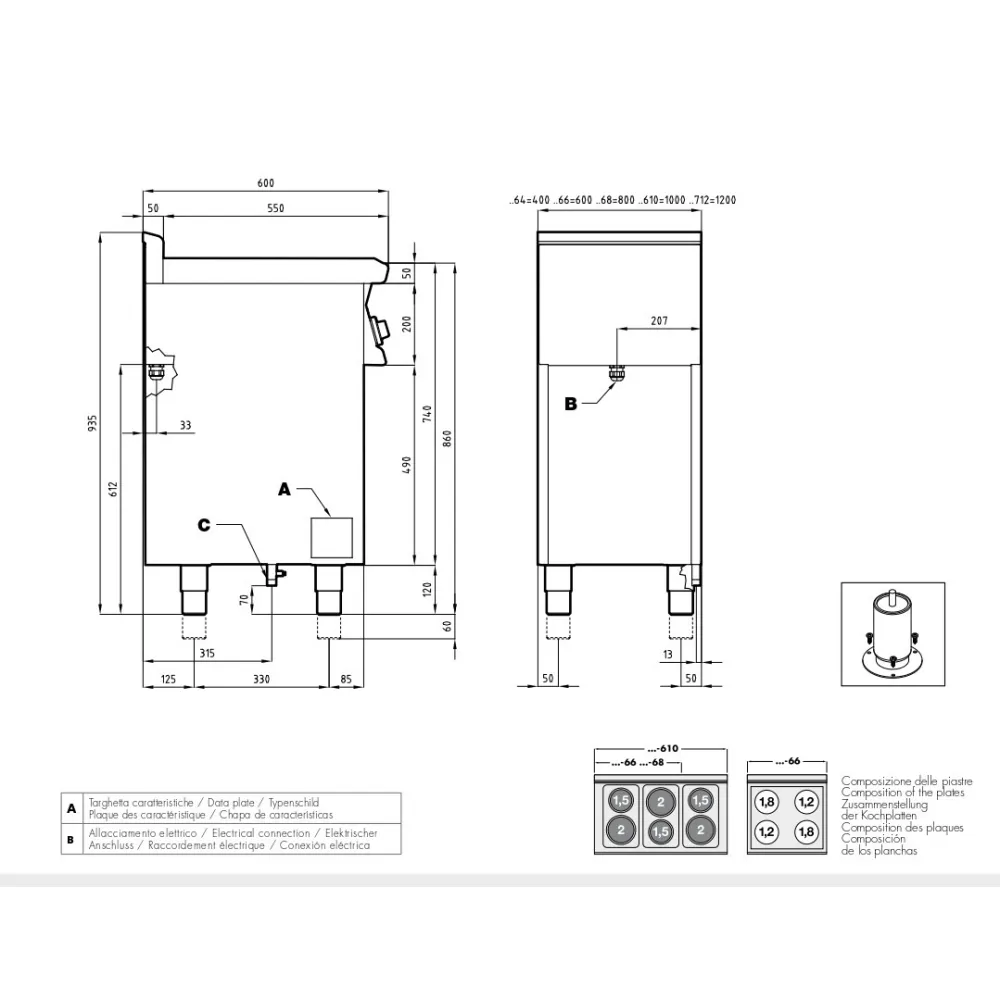 Cuisinière électrique avec four CF6-610ETX (06661051X)