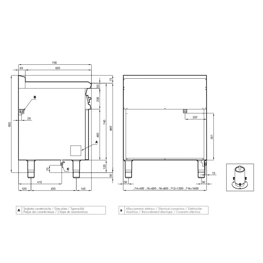 Cuisinière électrique avec four CFQ6-712ETVX (08661231X)