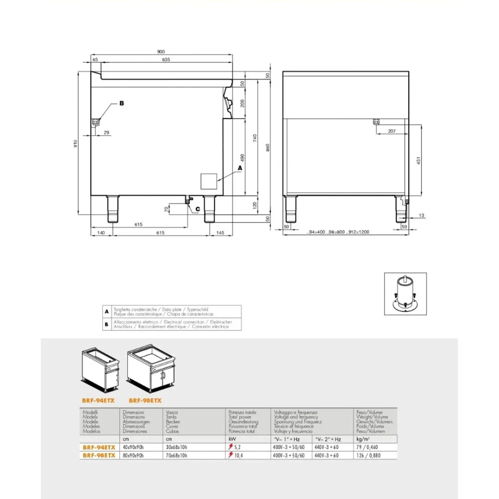 Braisière électrique fixe multifonctions BRF-94ETX (09070833X)