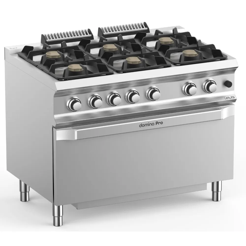 Gas stove 6 burners with Maxi gas oven DOMINA PRO 700 (FB711FGMXS)