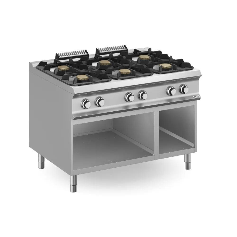 Gas stove 6 burners on open stand DOMINA PRO 900 (FB912AXXS)