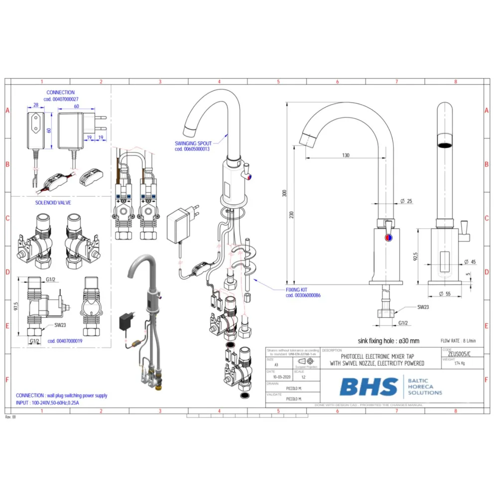 Robinet électronique S005/C (ZEUS005/C)