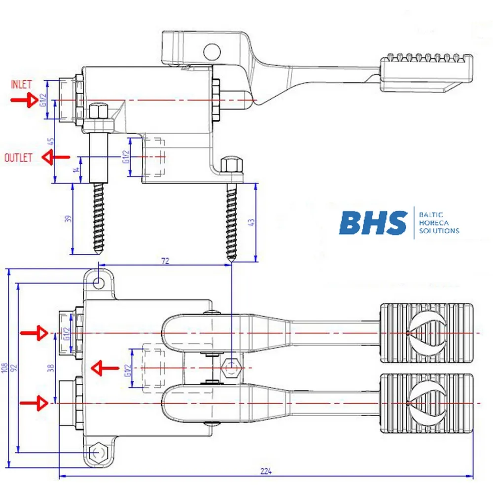 Pédale pour robinet d'eau S003 (ERMES003)