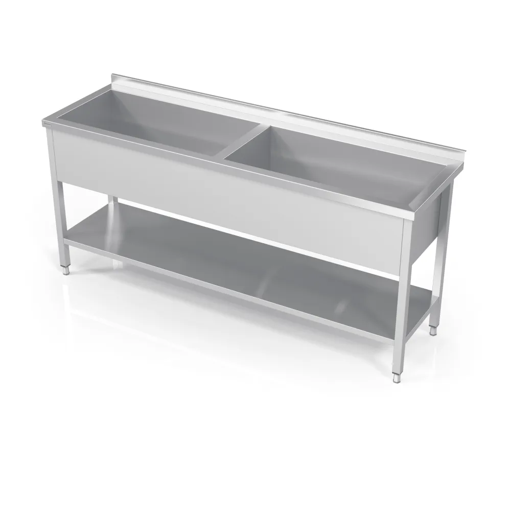 Table avec deux piscines et étagère 2000 (DV2-PLA-200/60/90)