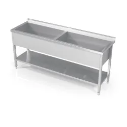 Table avec deux piscines et étagère 1400