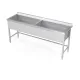 Table avec bac double en inox pour la plonge 1700 (BS2-PRA-170/60/90)