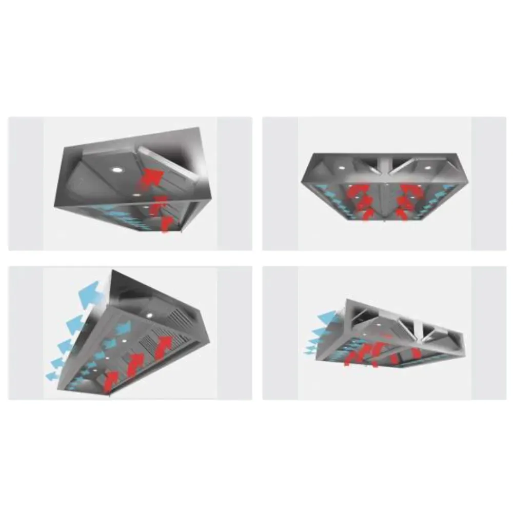 Hotte îlot avec jet d air et apport d air HFCD 2500 (HFCD-250-240-48)