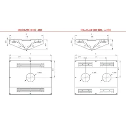 Hotte de ventilation centrale îlot avec filtres HNCA 1500