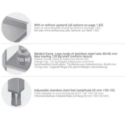 Metal table with two shelves 600