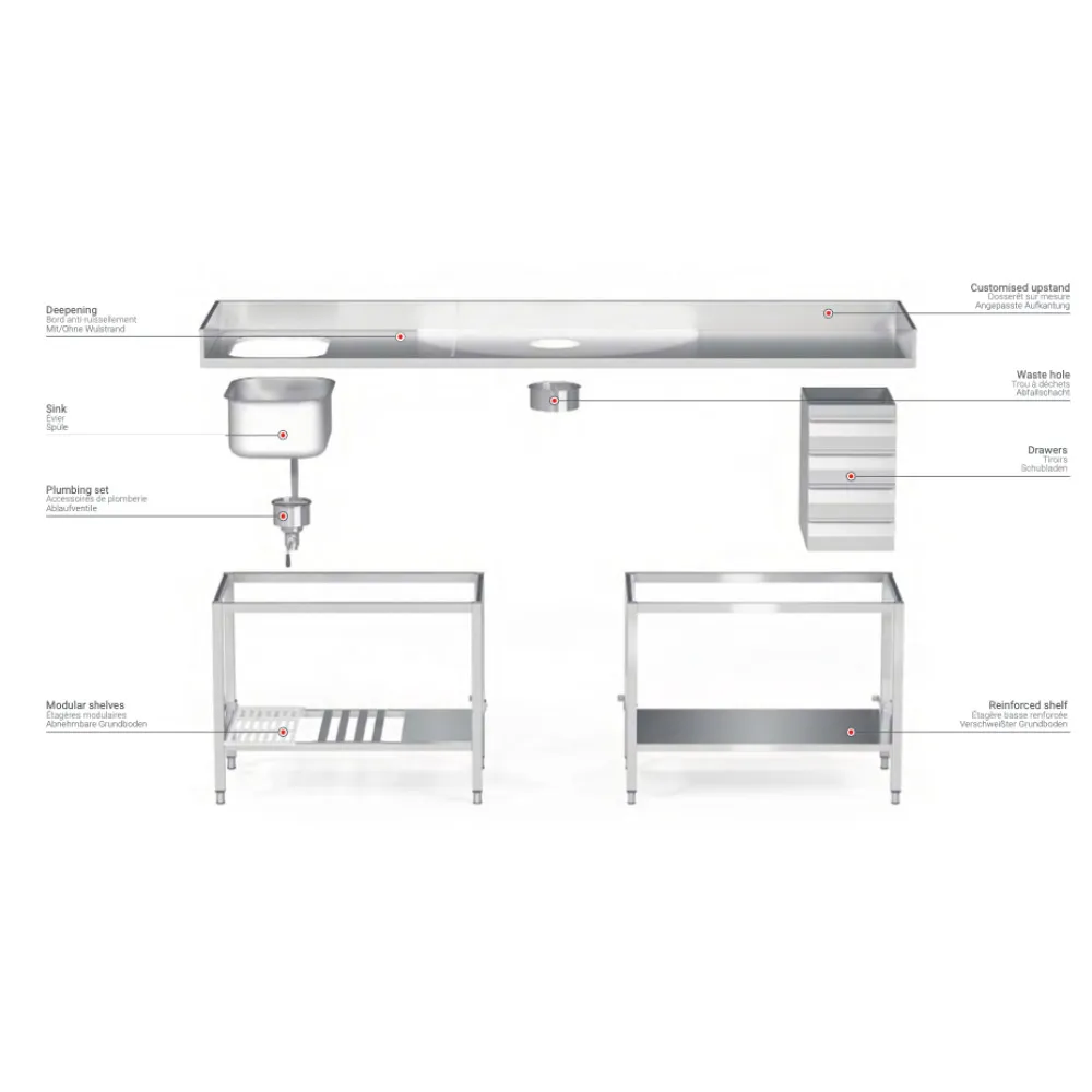 Table en métal avec plateau  900 (BHS-PLV-90/60/90)