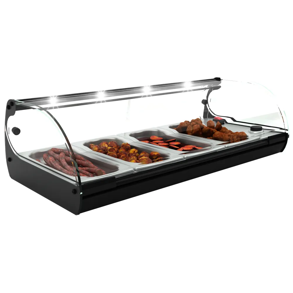 Vitrine chauffante pour bacs Cristal 4 | 4x GN 1/3 (05-70525BK)