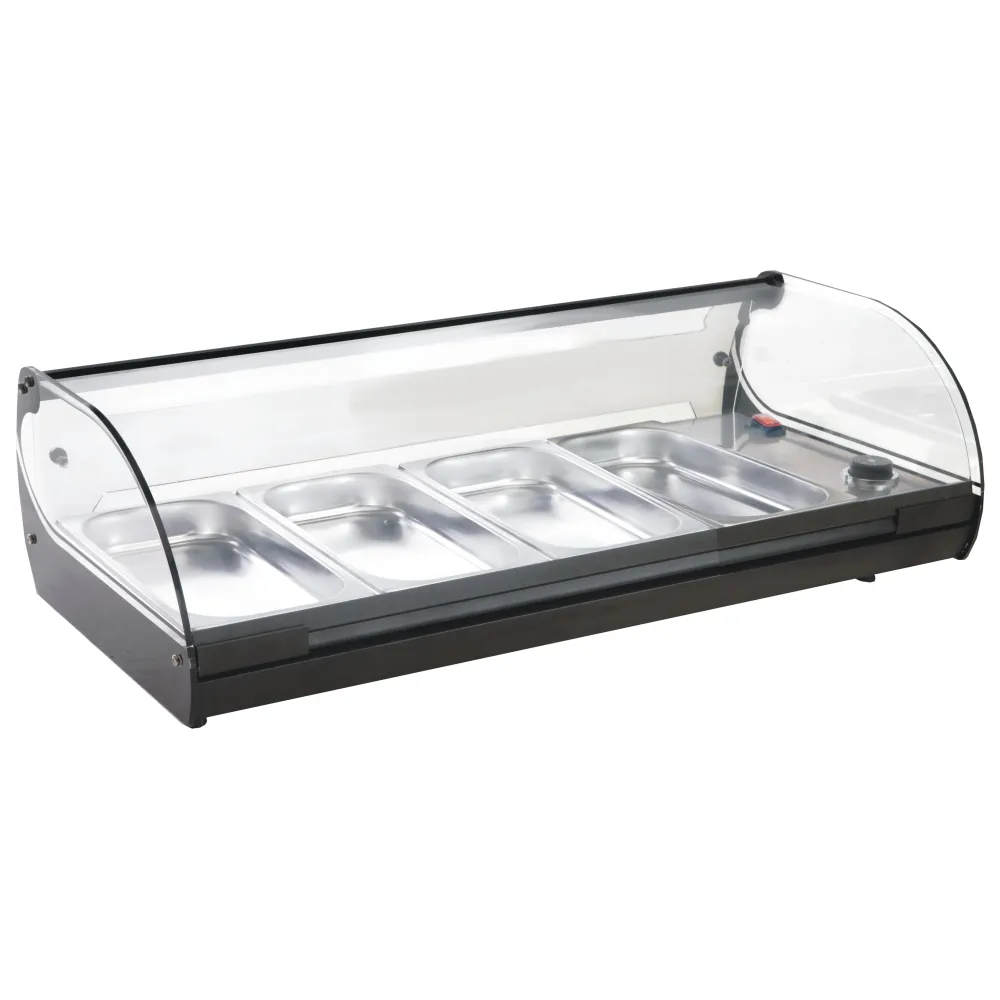 Vitrine chauffante pour bacs Cristal 4 | 4x GN 1/3 (05-70525BK)
