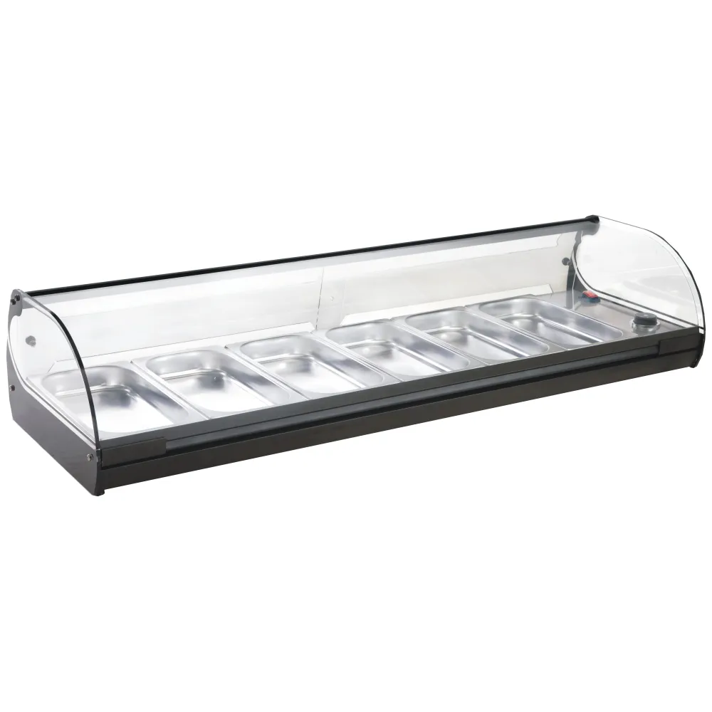 Vitrine chauffante pour bacs Cristal 6 | 6x GN 1/3 (05-70526BK)