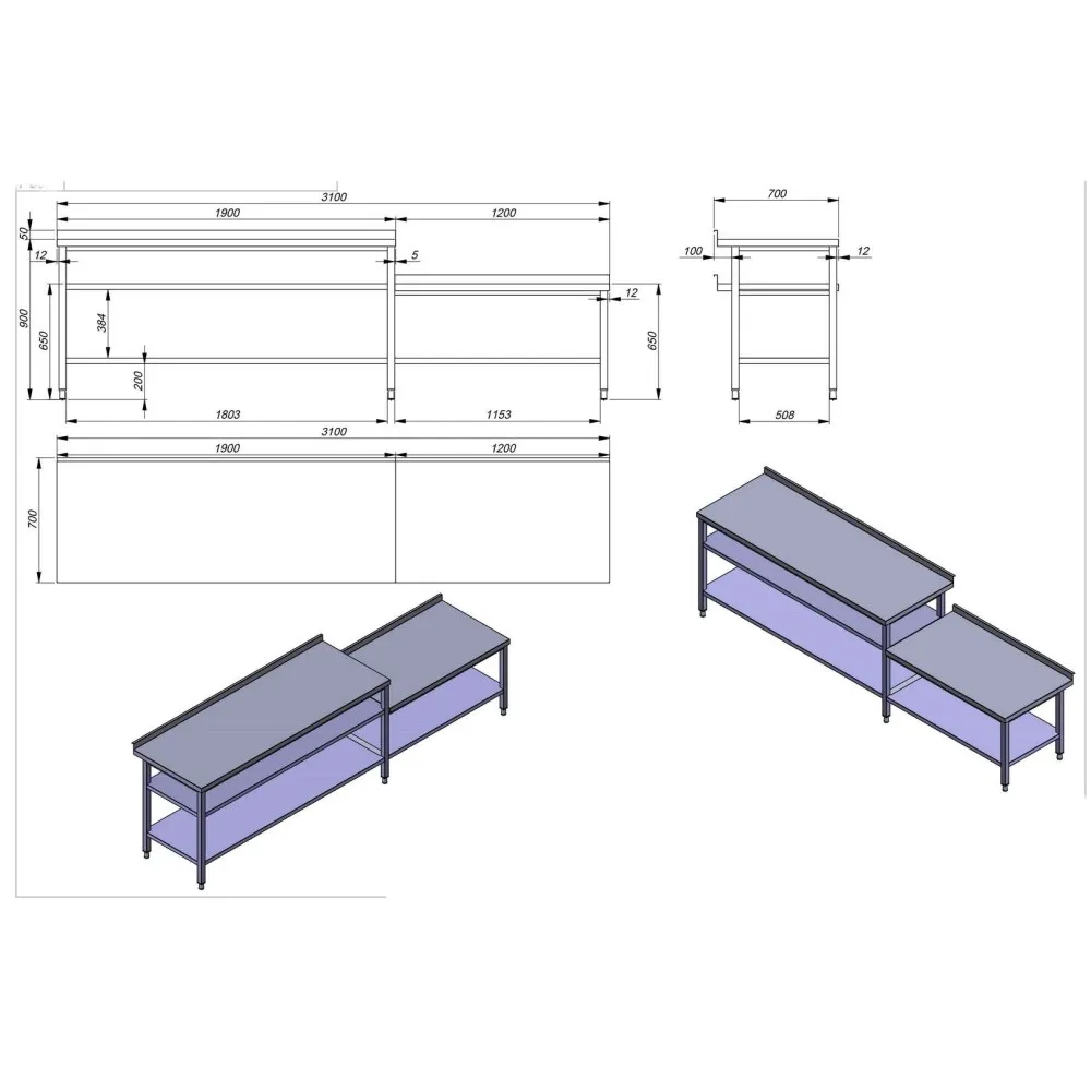 Table de cuisine ZJ20 (ZJ20-1105.00.00 SB)