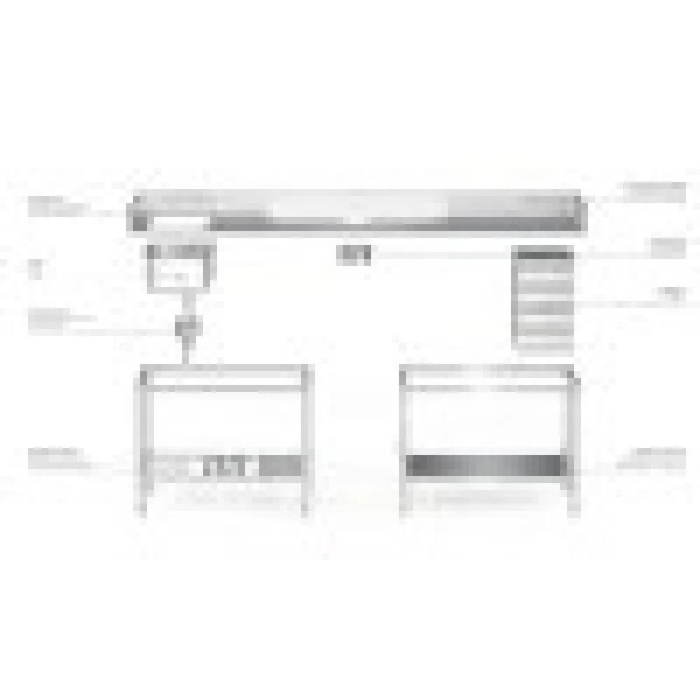 Metal table with two shelves 1500 (BHS-PLV-2P-150/60/90)