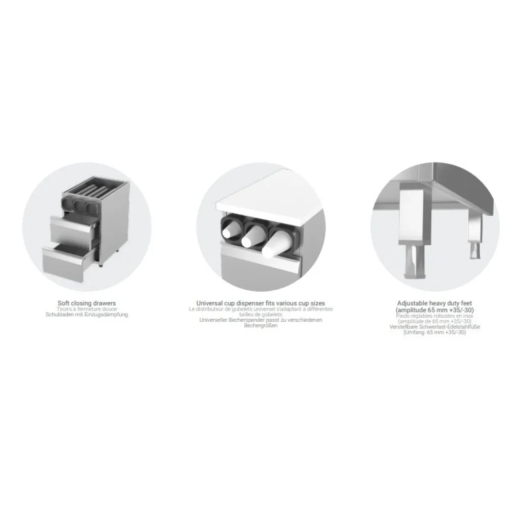 Module with Cup Dispensers 200 mm (BHS-Z-CUPS3-20/80/90)