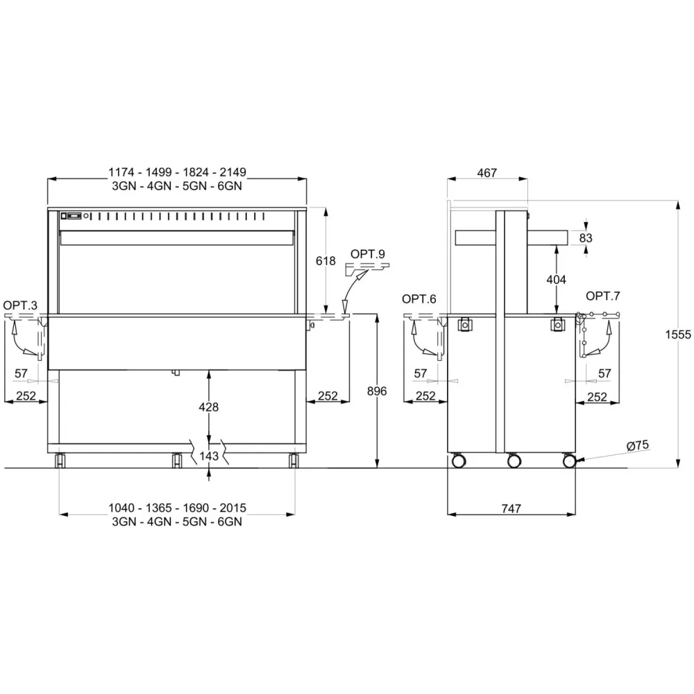 BUFFET CHAUD-MARMIT ATHENA 4 BM/W (01000ATH4FBMW)