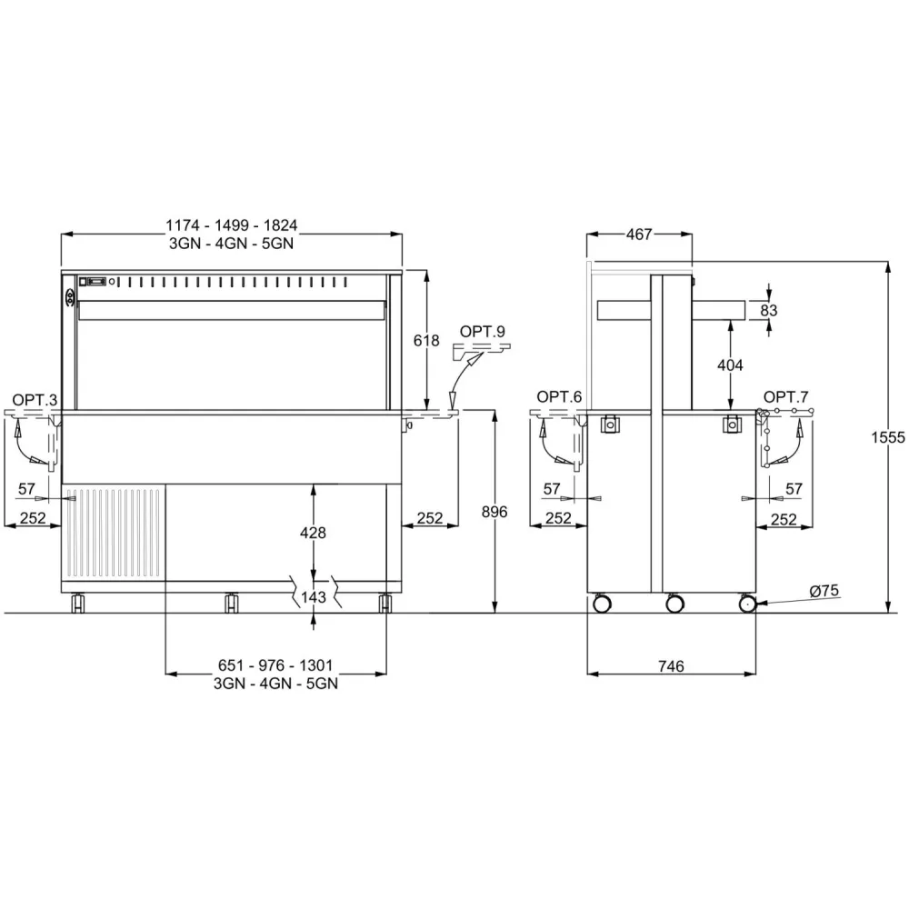 BUFFET RÉFRIGÉRÉ DE COMPTOIR ATHENA 4 PR/M W (01000ATH4MPRW)