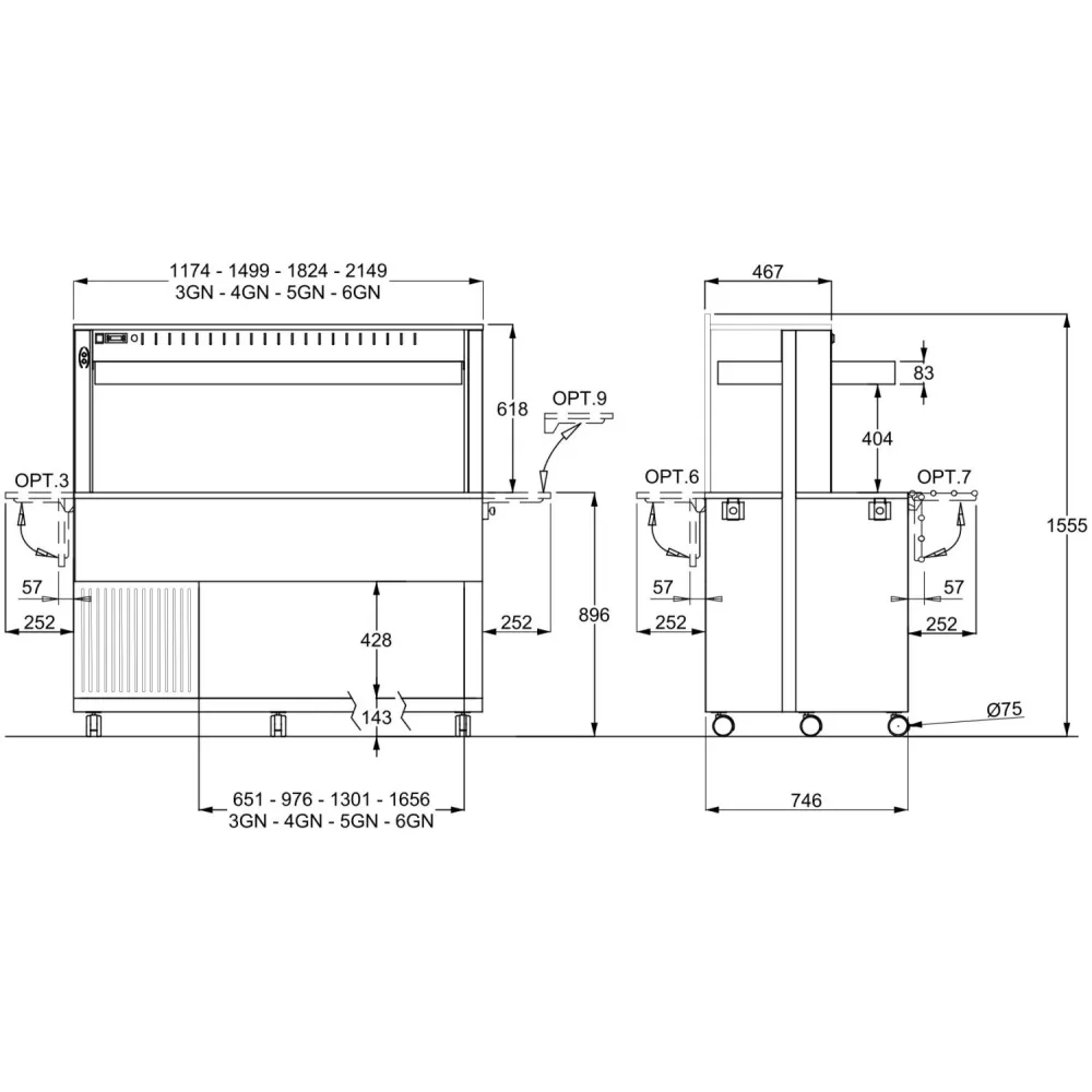 BUFFET RÉFRIGÉRÉ ATHENA 4 R/W (01000ATH4FREW)