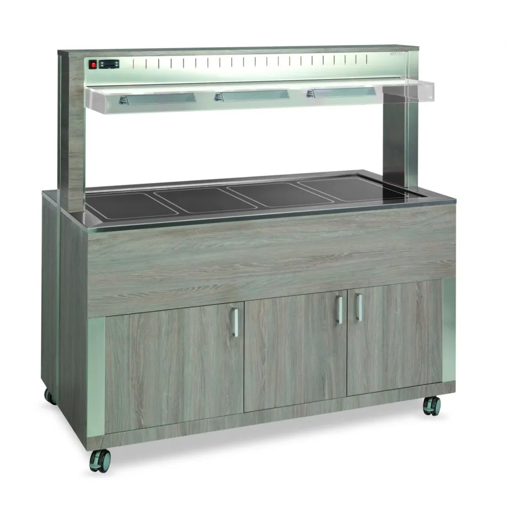 SURFACE CHAUDE EN VERRE TREMPÉ AVEC CHAUFFAGE PAR LAMPE HALOGÈNE ATHENA 5 PC HALO (01000HALO5FPC)