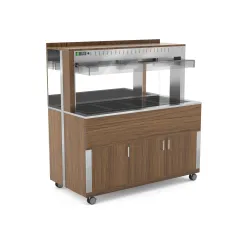 SURFACE CHAUDE EN VERRE TREMPÉ AVEC CHAUFFAGE PAR LAMPE HALOGÈNE ATHENA 5 PC/HALO W