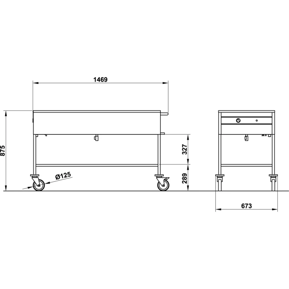 CHARIOT THERMIQUE BAIN MARIE EN ACIER INOXYDABLE CAPRICORNO 4 GN1/1 (02000CAP400IN)