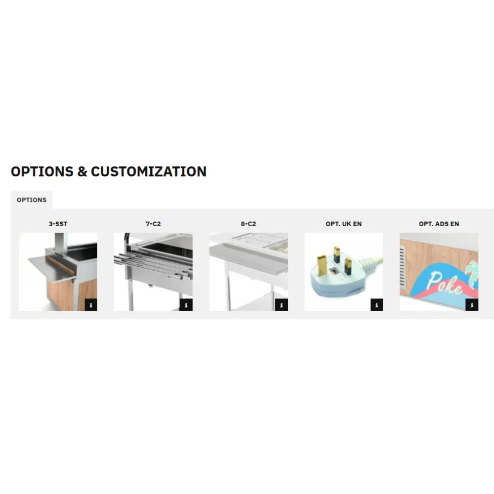 CHARIOT BAIN-MARIE EN ACIER INOXYDABLE COMPASS 2 F SEP (02000COMP2VSB/FR)