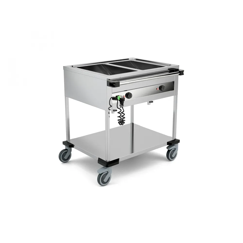 CHARIOT BAIN-MARIE EN ACIER INOXYDABLE COMPASS 2 F SEP (02000COMP2VSB/FR)