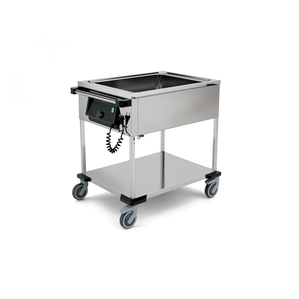 CHARIOT BAIN-MARIE EN ACIER INOXYDABLE COMPASS 2BM (02000COMP2BM)