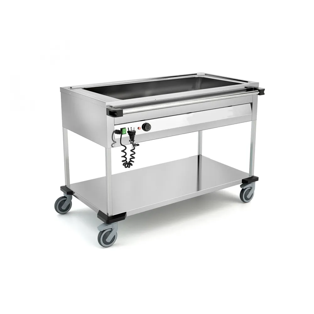 CHARIOT BAIN-MARIE EN ACIER INOXYDABLE COMPASS 3 F (02000COMP3B/FR)