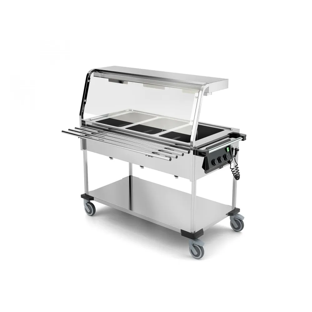 CHARIOT BAIN MARIE AVEC LAMPES HALOGÈNES COMPASS 3 HALO SEP (02000COMP3VSBM/H)