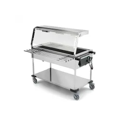 CHARIOT BAIN MARIE AVEC LAMPES HALOGÈNES COMPASS 3 HALO
