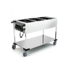 CHARIOT BAIN-MARIE EN ACIER INOXYDABLE COMPASS 3 SEP