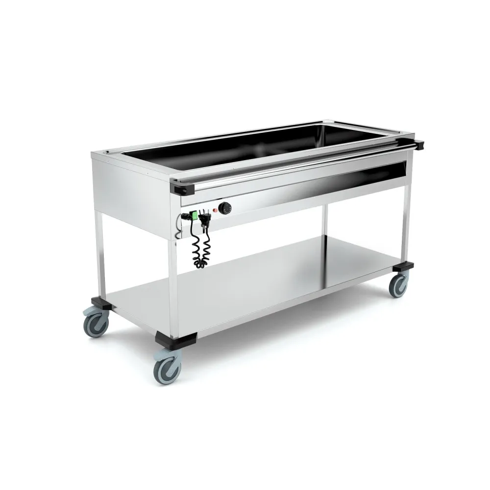 CHARIOT BAIN-MARIE EN ACIER INOXYDABLE COMPASS 4 F (02000COMP4B/FR)