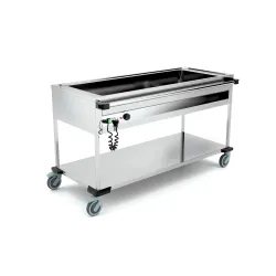 CHARIOT BAIN-MARIE EN ACIER INOXYDABLE COMPASS 4 F