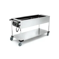 CHARIOT BAIN-MARIE EN ACIER INOXYDABLE COMPASS 4BM
