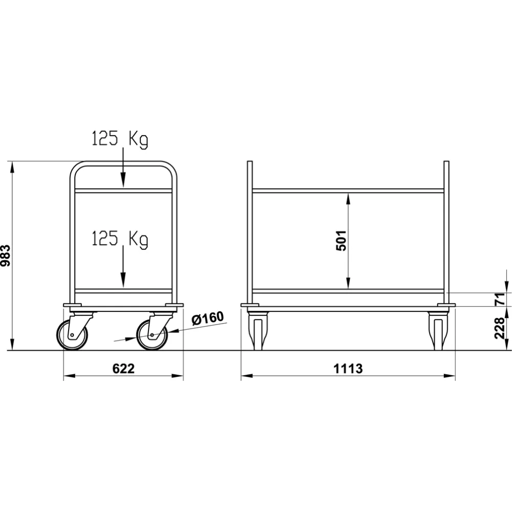 CHARIOT DE SERVICE DRAGONE RINF (04000DRARININ)