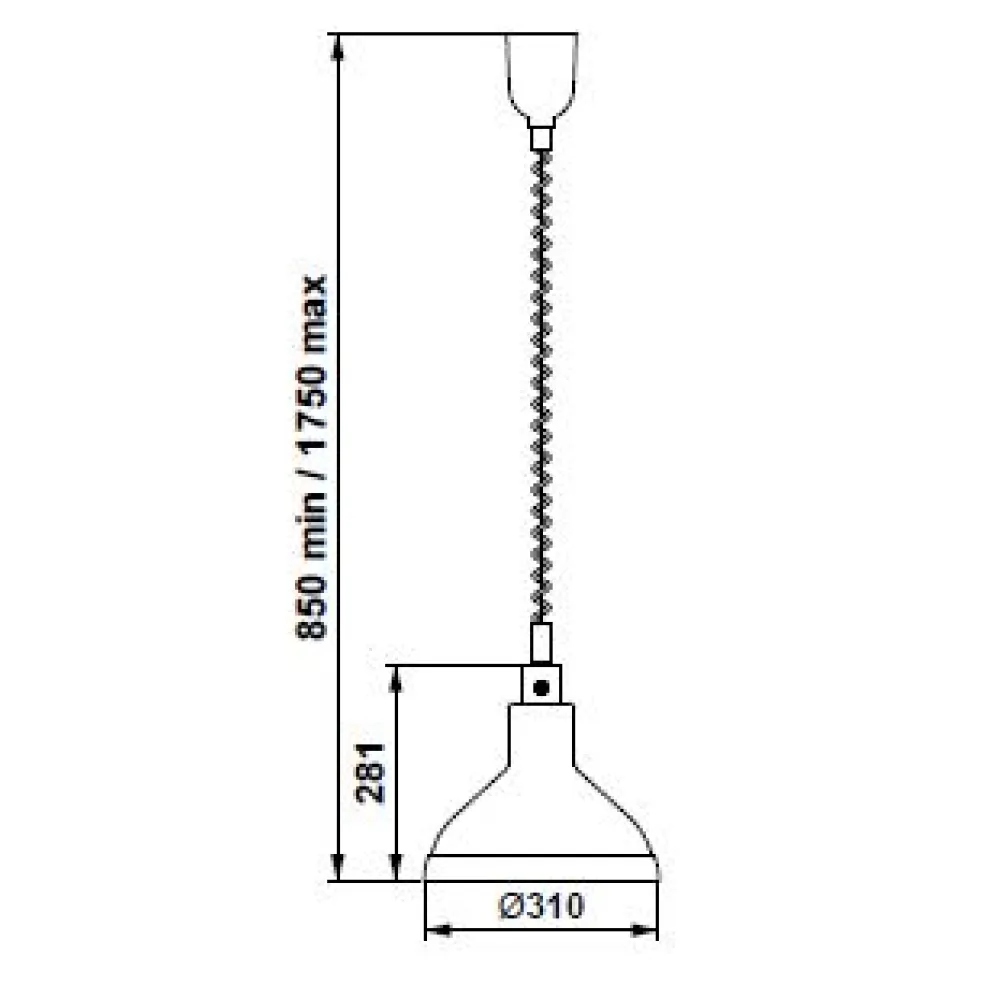 LAMPE CHAUFFANTE INFRAROUGE SUSPENDU HELIOS AIR P3 (034CRHELAIR-RITP1)
