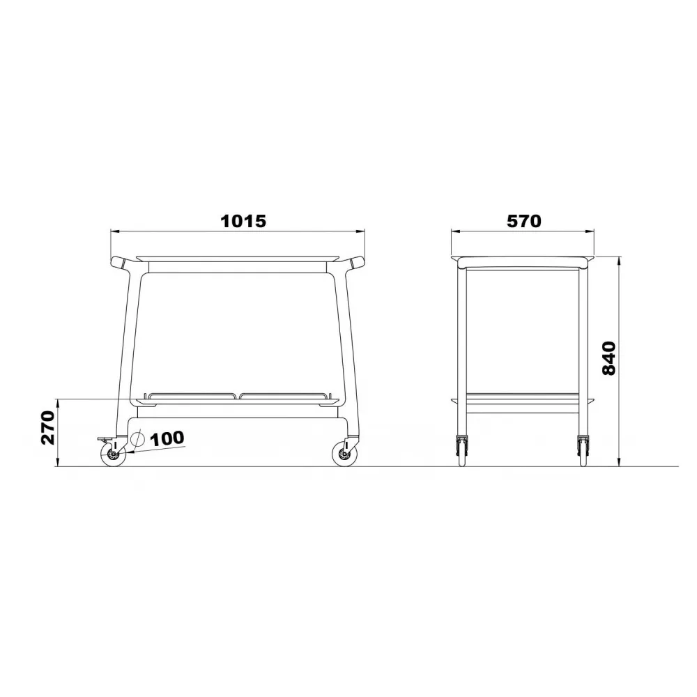 CHARIOT DE SERVICE EN BOIS ARIANNA 3 (005LEARI/3)