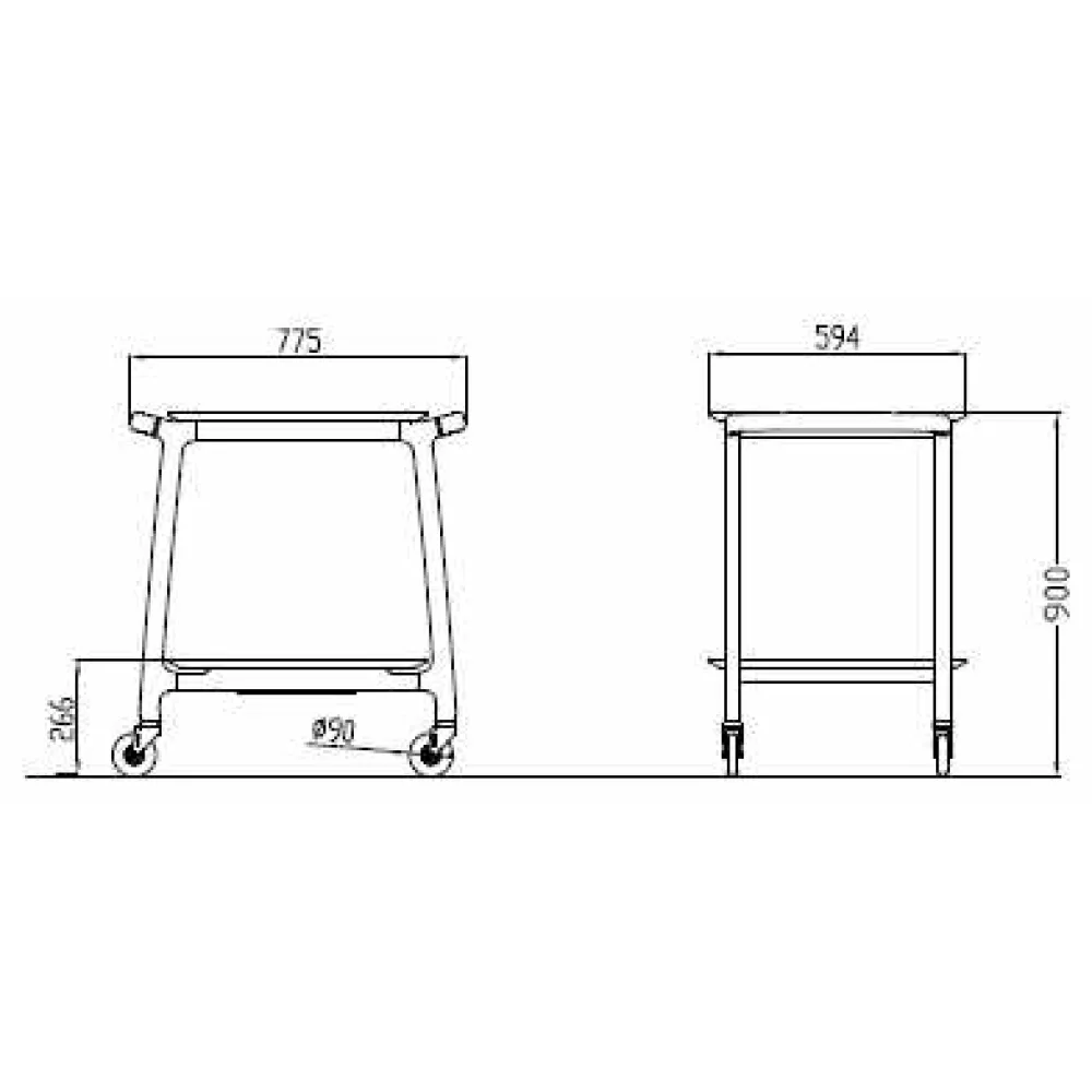 CHARIOT DE SERVICE EN BOIS ARIANNA S (005LEARI/2S)
