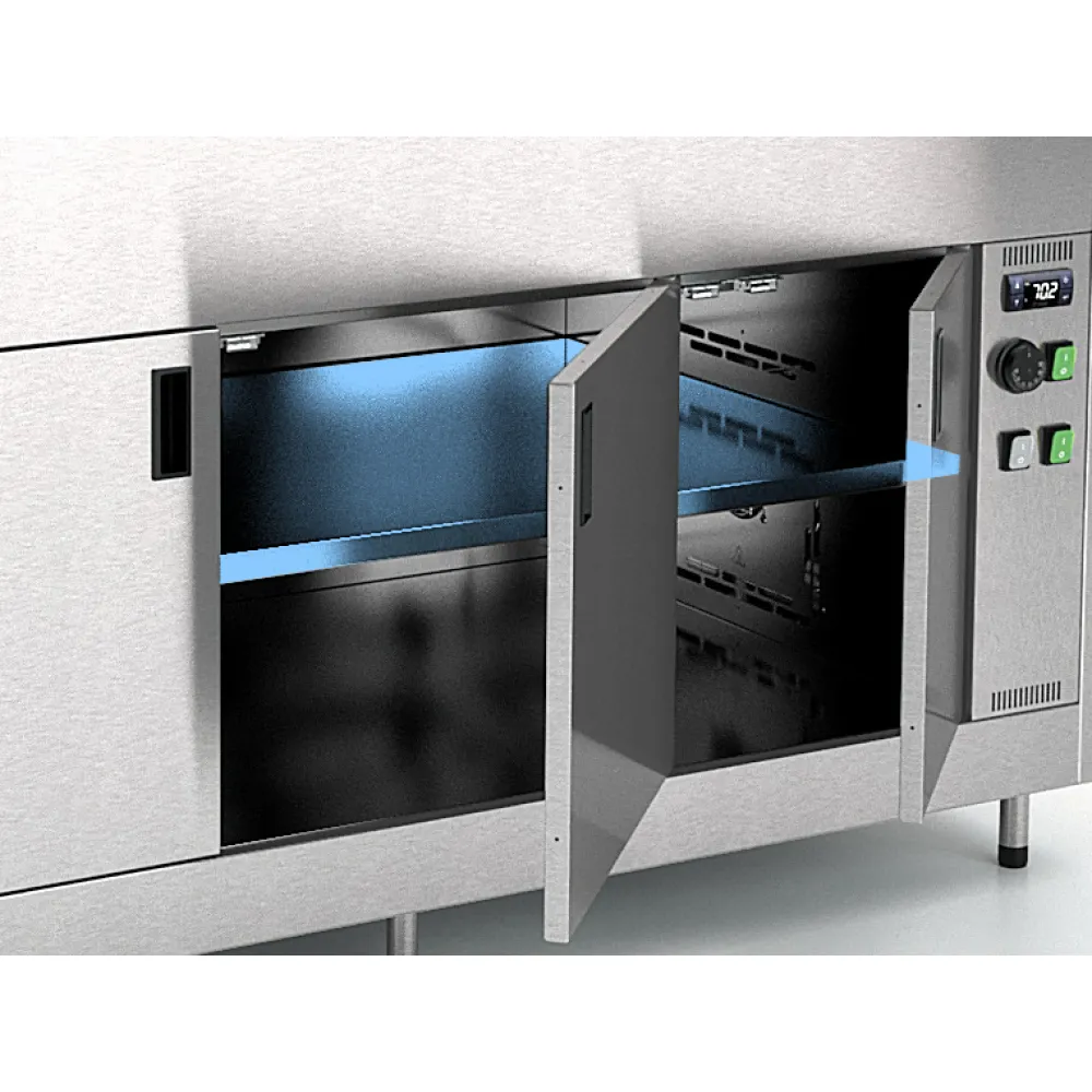 Buffet chauffant Bain-Marie assisté par ventilateur avec compartiment inférieur OMNIA 2BM/SC (01900OM2BMSC)