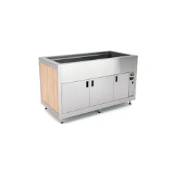 Buffet chauffant Bain-Marie assisté par ventilateur avec compartiment inférieur OMNIA 3BM/SC
